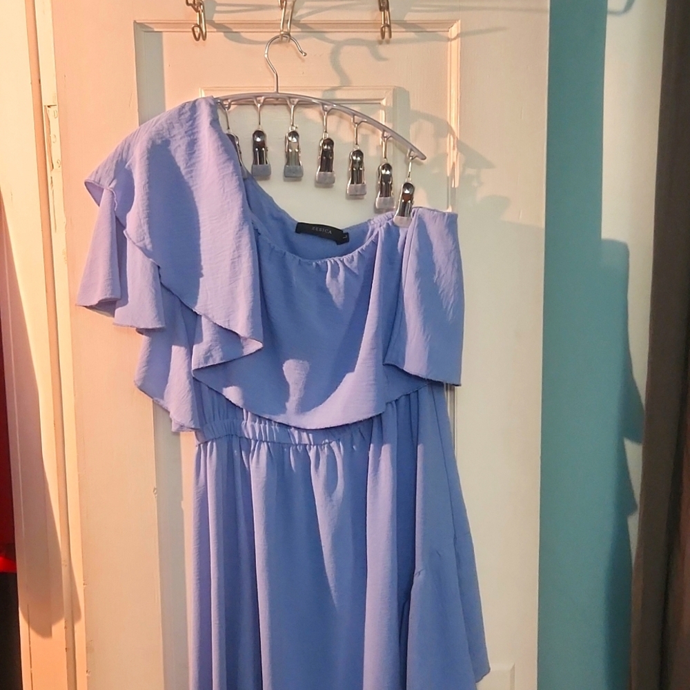 One Shoulder Ruffle Dress - Picture 2 of 7